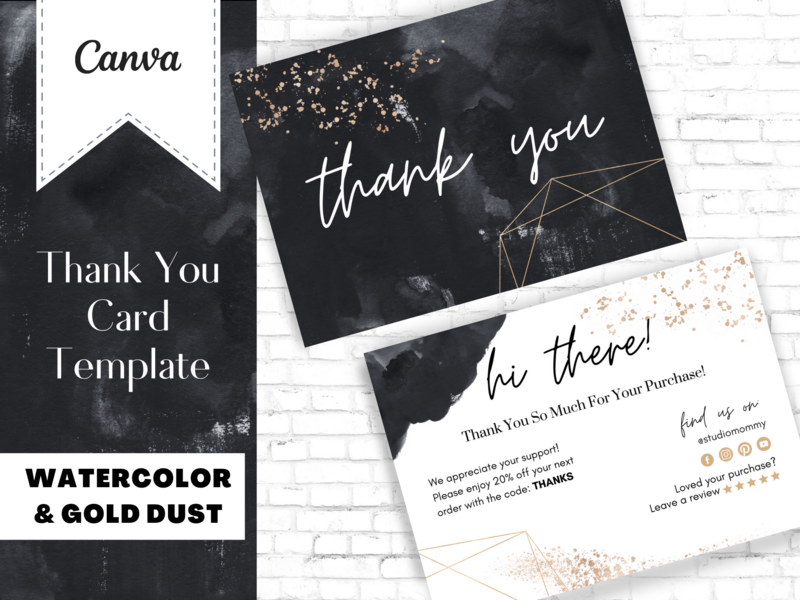 Small Business Thank You Card Printable, Business Package Insert Card - Studio Mommy