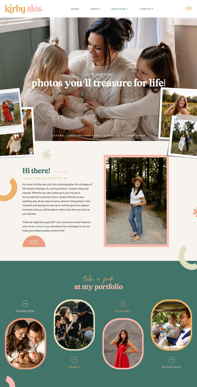 Screenshot of Showit website design for florist — Soulflora Floral Design homepage by Lennox Creative Co.