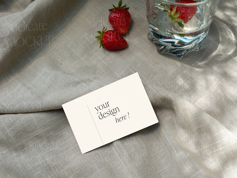 Delicate Mockup Coral Business card