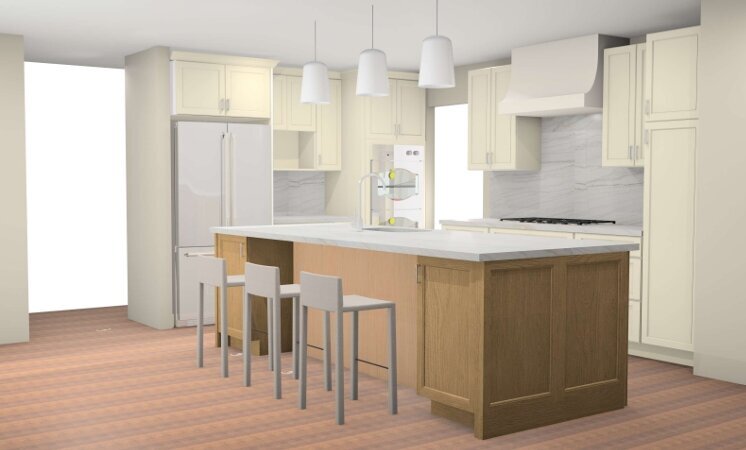 Spokane White Kitchen Remodel Rendering