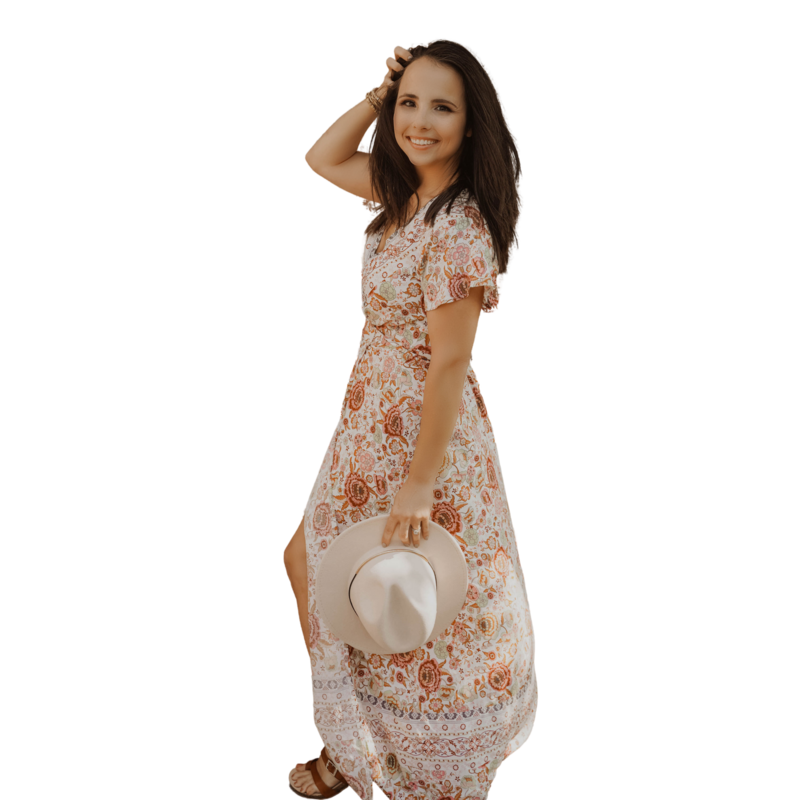 Girl Smiling in Dress and Sandals