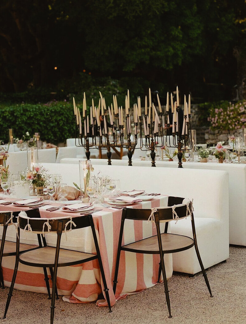 wedding reception setup by destination wedding planner