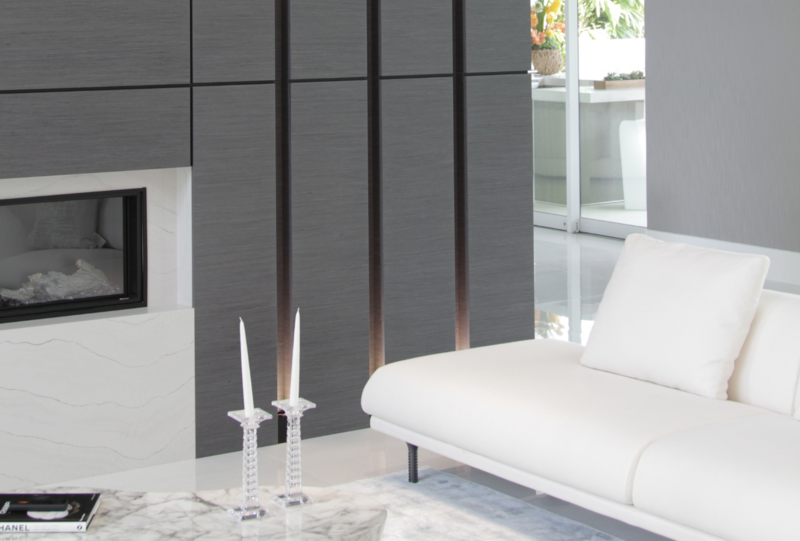 Ultra modern and minimalistic neutral fireplace enclosure with ambient light - Atlanta Georgia - The Holistic Design Method - Michael Schluetter - Consilium B