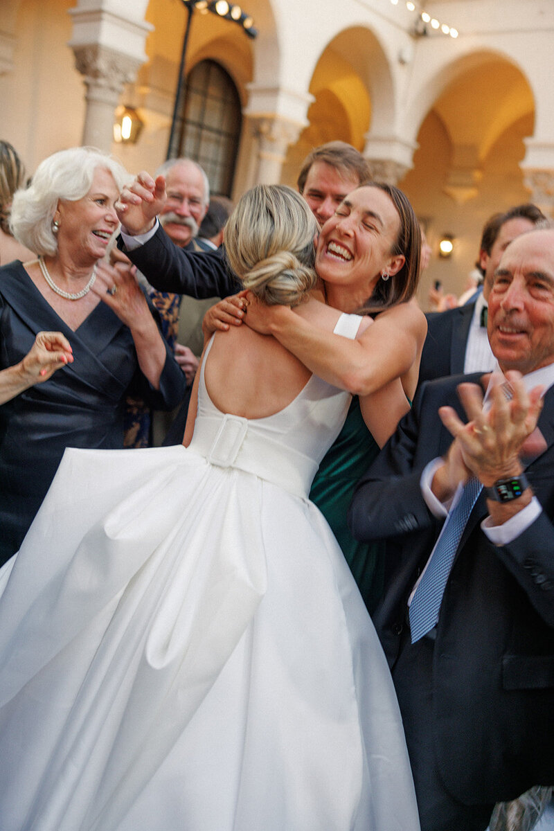 bride and groom walking back down the aisle together after their wedding ceremony
