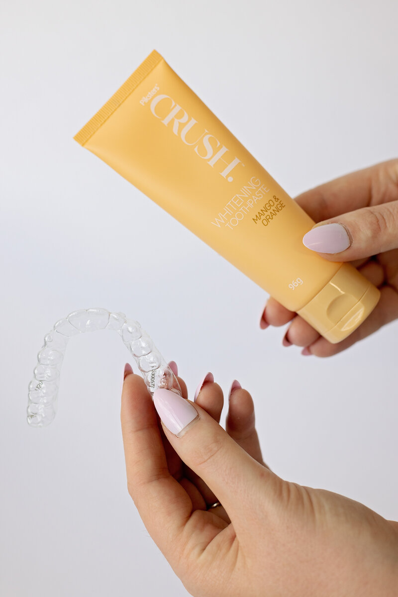 toothpaste and clear aigners