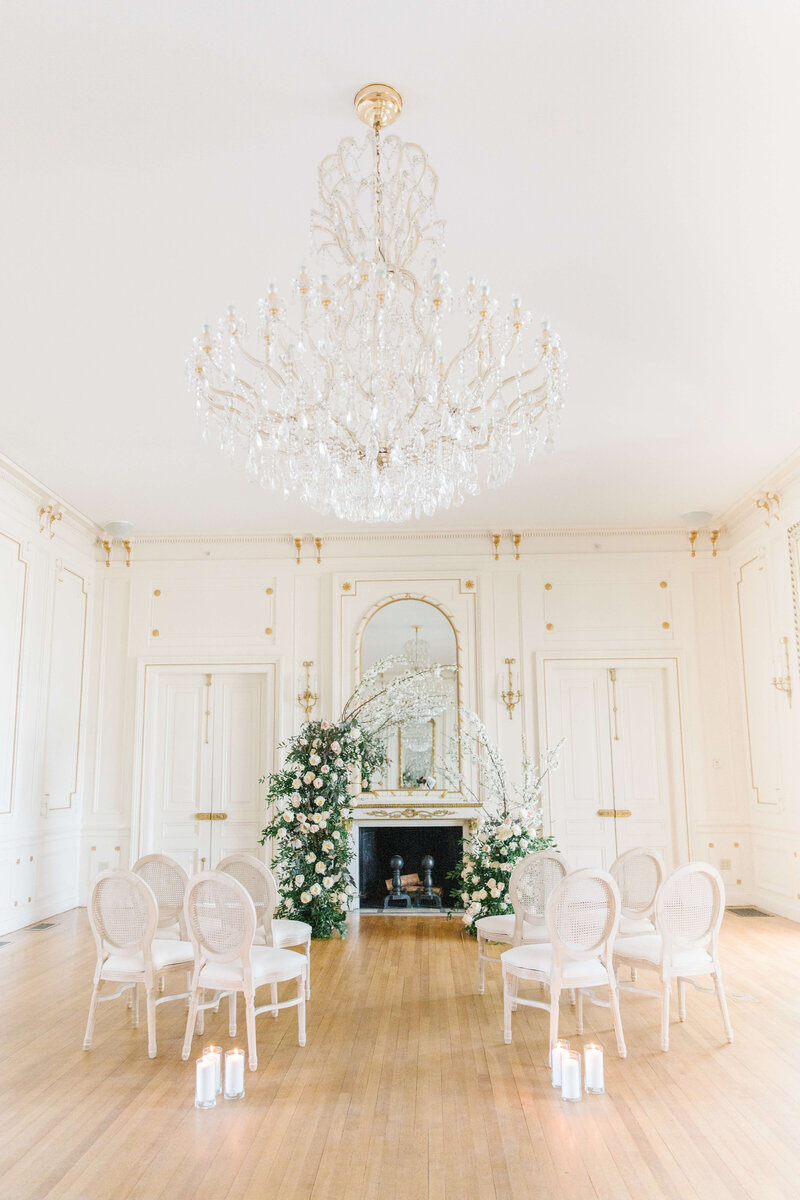 Tupper Manor wedding ceremony light and airy - planned by Something Bleu