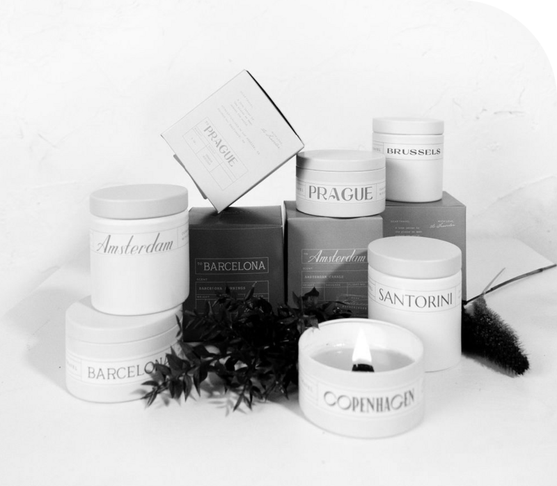 dear travel candle set of six the hygge collection of candles