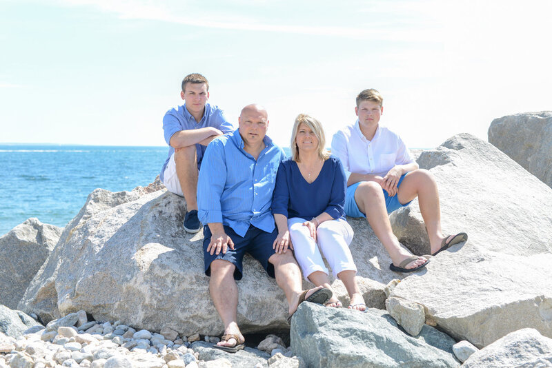 family photo on rocks western massachussetts