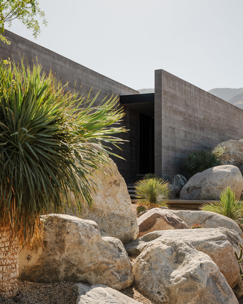 Entry to spec house in Desert Palisades designed by Palm Springs architect.