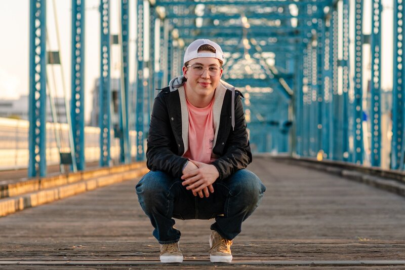 Senior Boy on Bridge