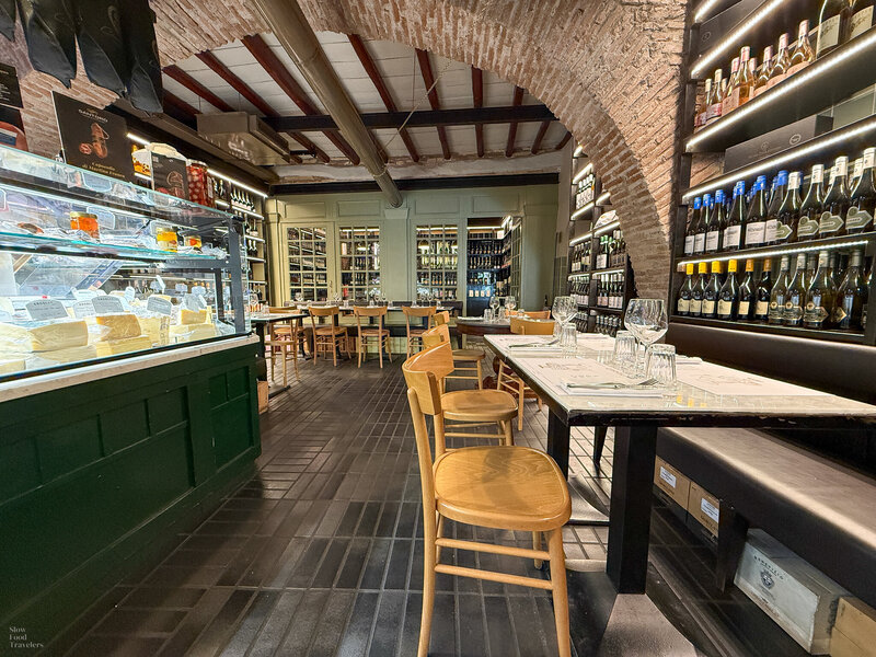 Indoor dining tables at Ercoli 1928 in Rome, Italy