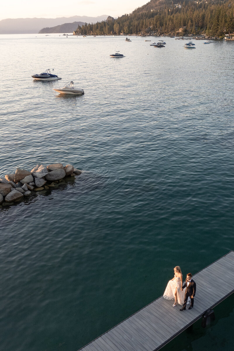 Taylor + Spencer Wedding Drone Boat-4