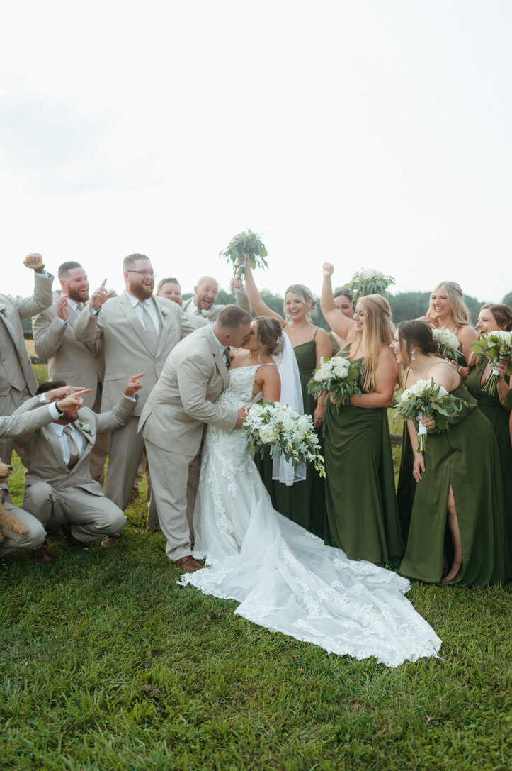 fun fall themed wedding photos in florida with wedding party