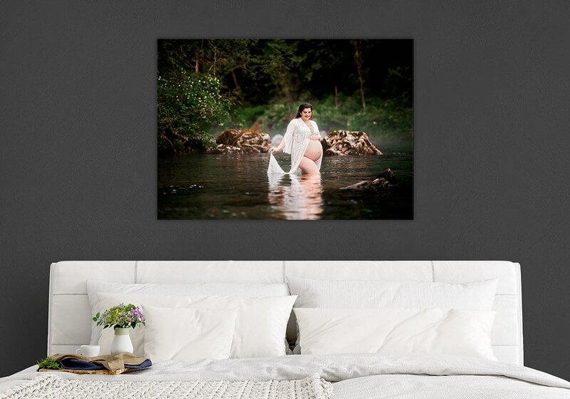 Display your Vancouver maternity and newborn photos in beautiful museum quality canvas by Amber Theresa Photography.