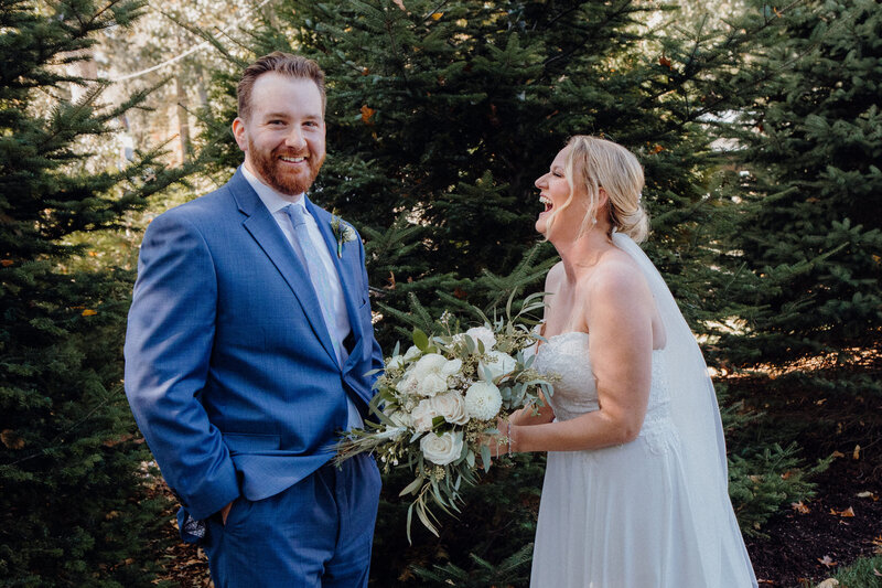 Bride and groom kissing and posing for Connecticut photography