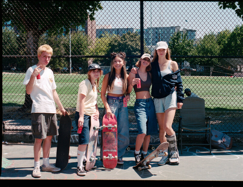 Group film photo of Seattle skateboarders