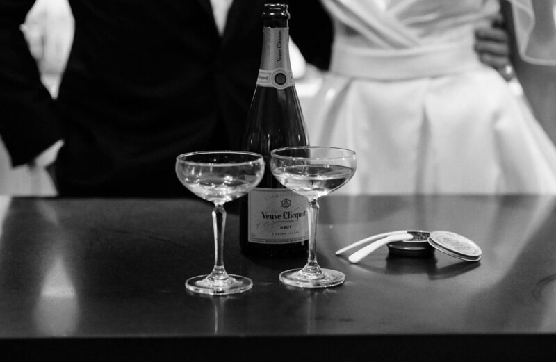 Amanda & Matt -champagne and caviar bw