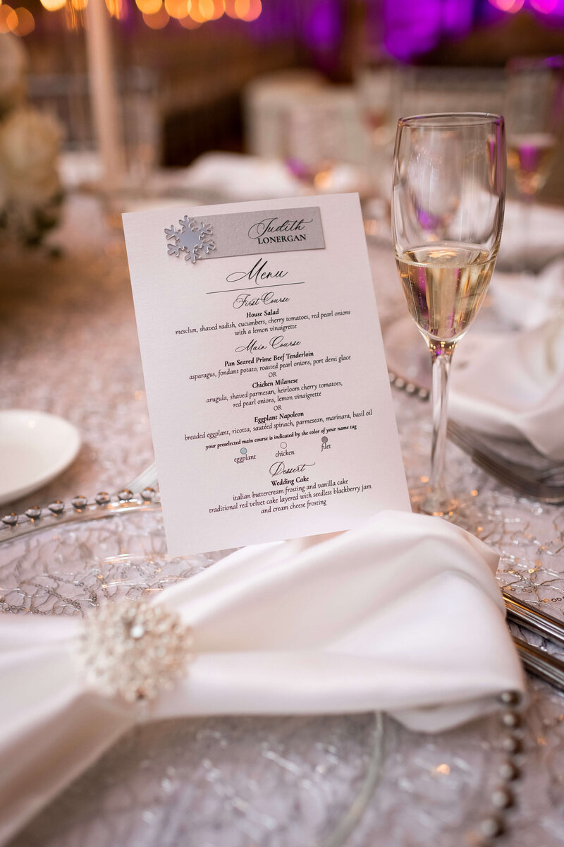 Wedding table setting with custom stationery