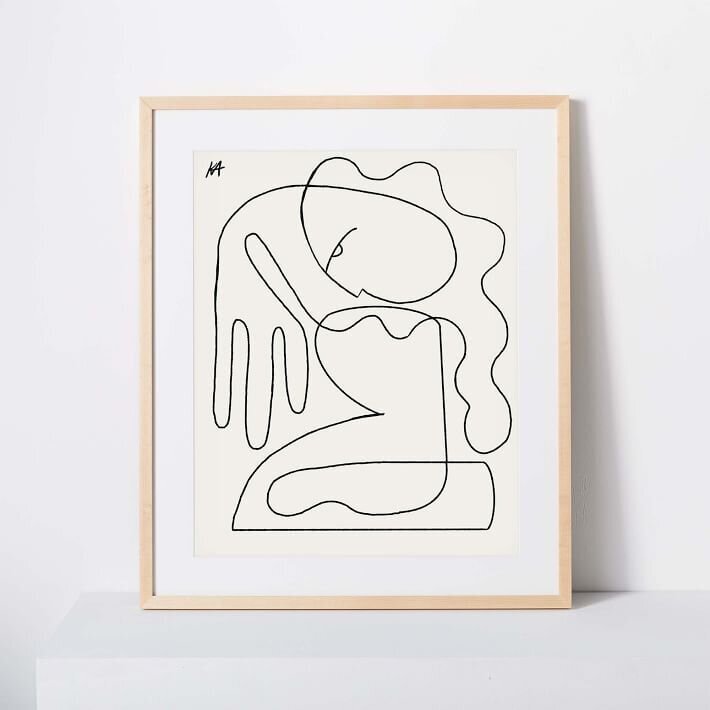 Framed image of a line drawing