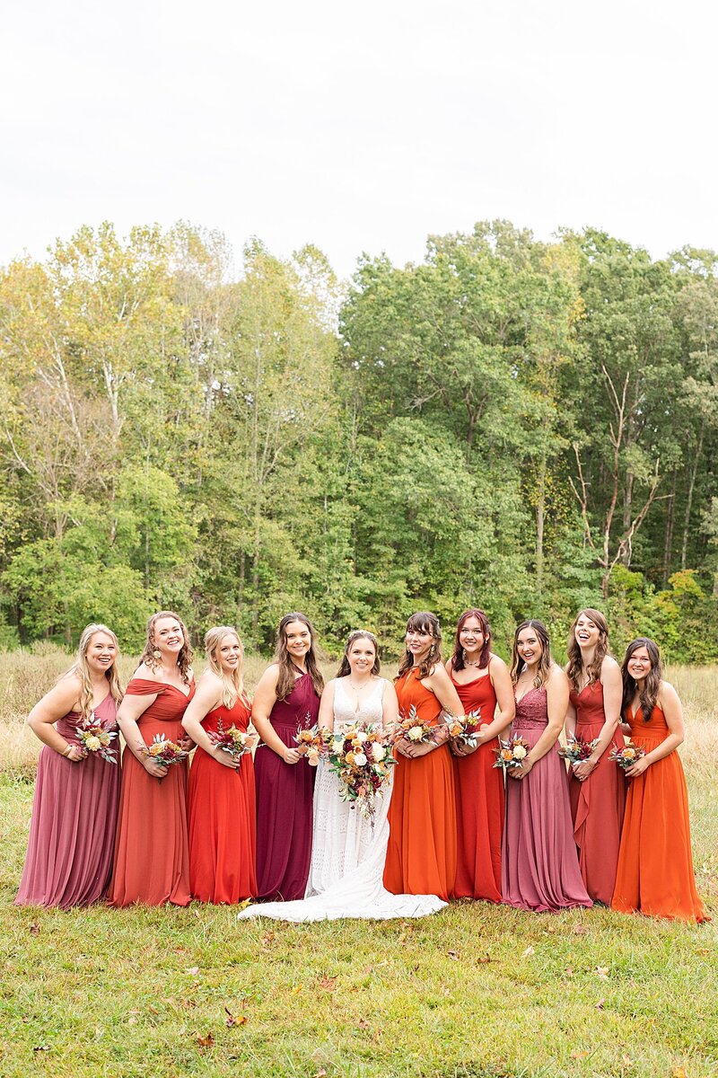 Traditional bridal party photo at Avonlea Farms in Richmond, Virginia.