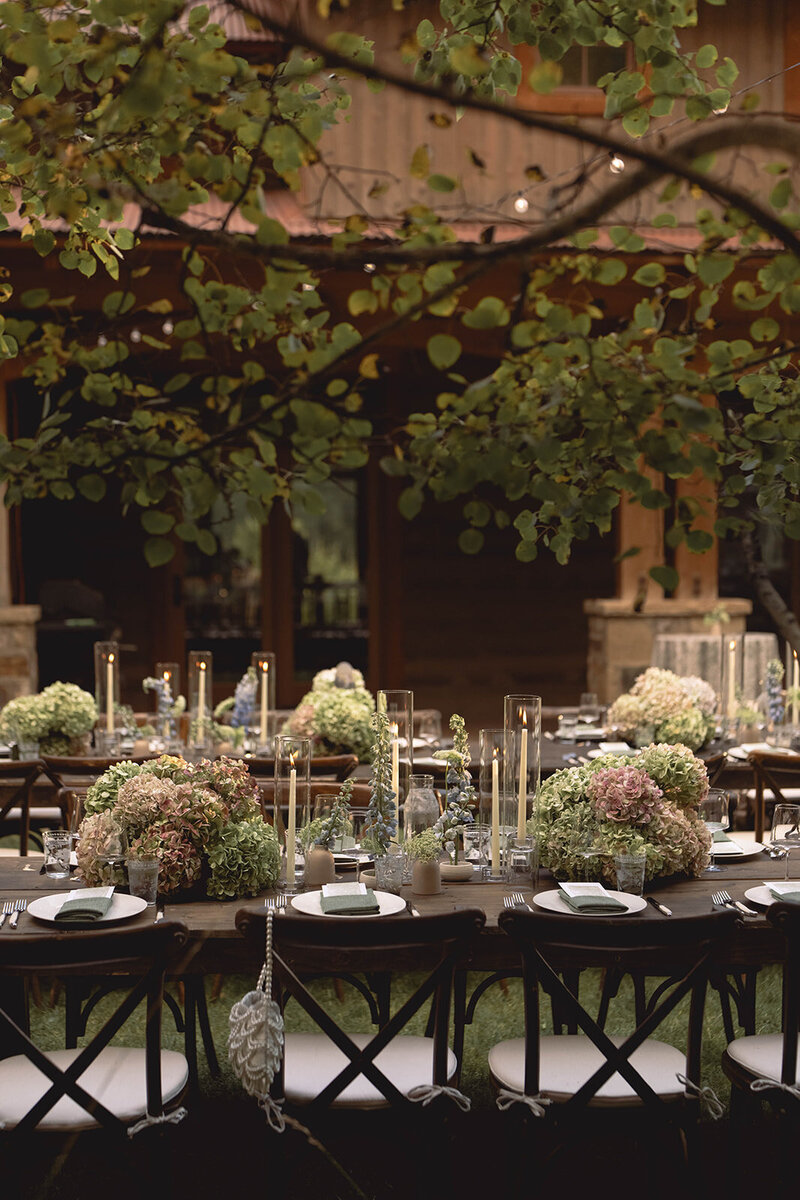 Floral Archway for mountain gondola wedding in Sun Valley