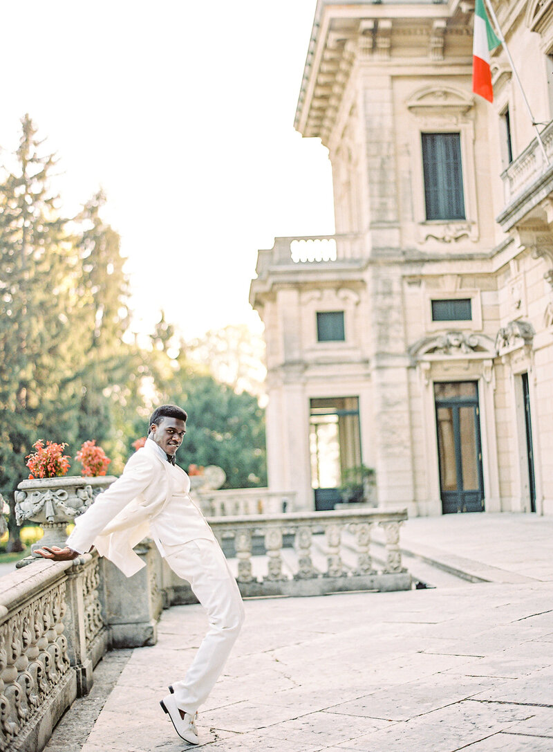 Couture wedding fashion shoot at Villa Erba on Lake Como in Italy photographed by Lake Como wedding photographer Amy Mulder Photography