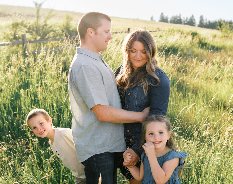 Playful outdoor family photo session in Gresham Oregon