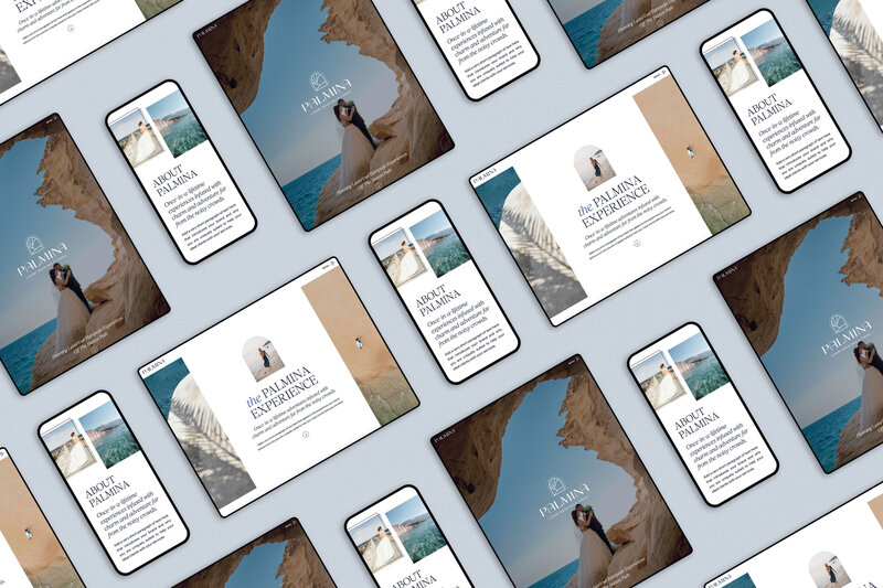 Palmina website template for Showit shown on multiple devices