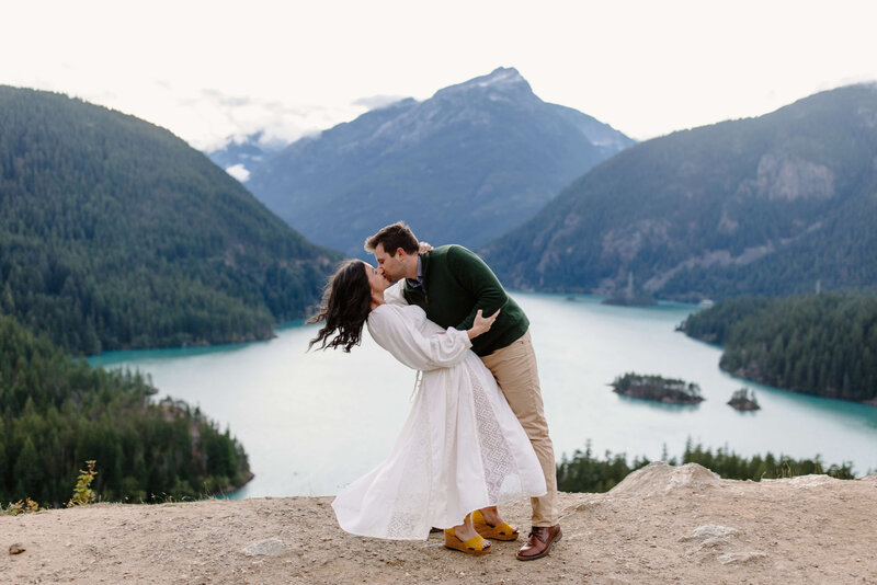 diablo lake engagement session elopement in north cascades