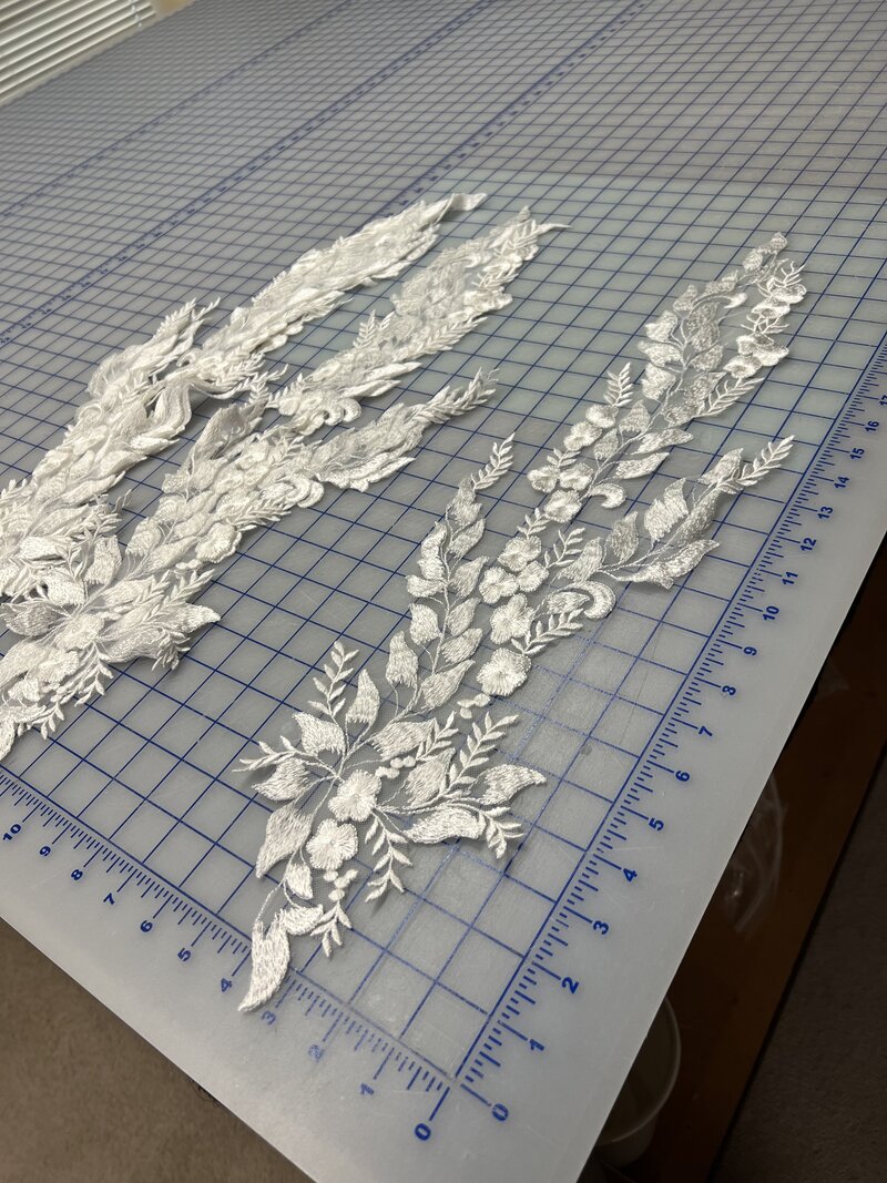 lace appliques for a custom bridal veil