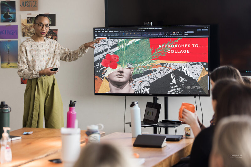 Michaela Ayers facilitates a creative leadership training for innovative leaders in Seattle, Washington. 