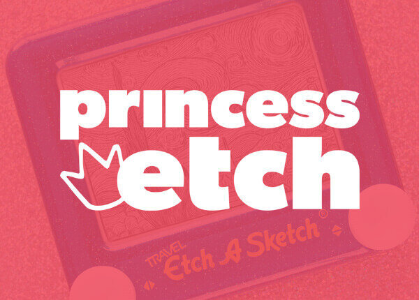 Princess Etch Brand Identity Creation White Logo On A Red Background