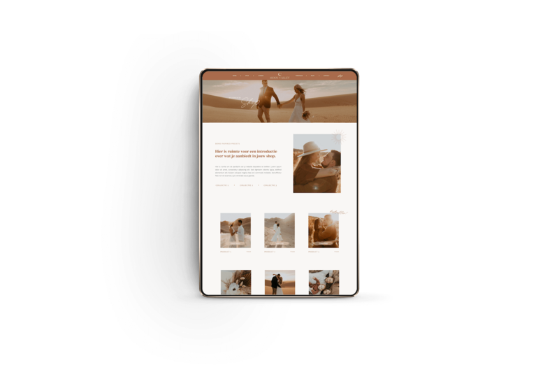 Boho Showit webshop template voor fotografen