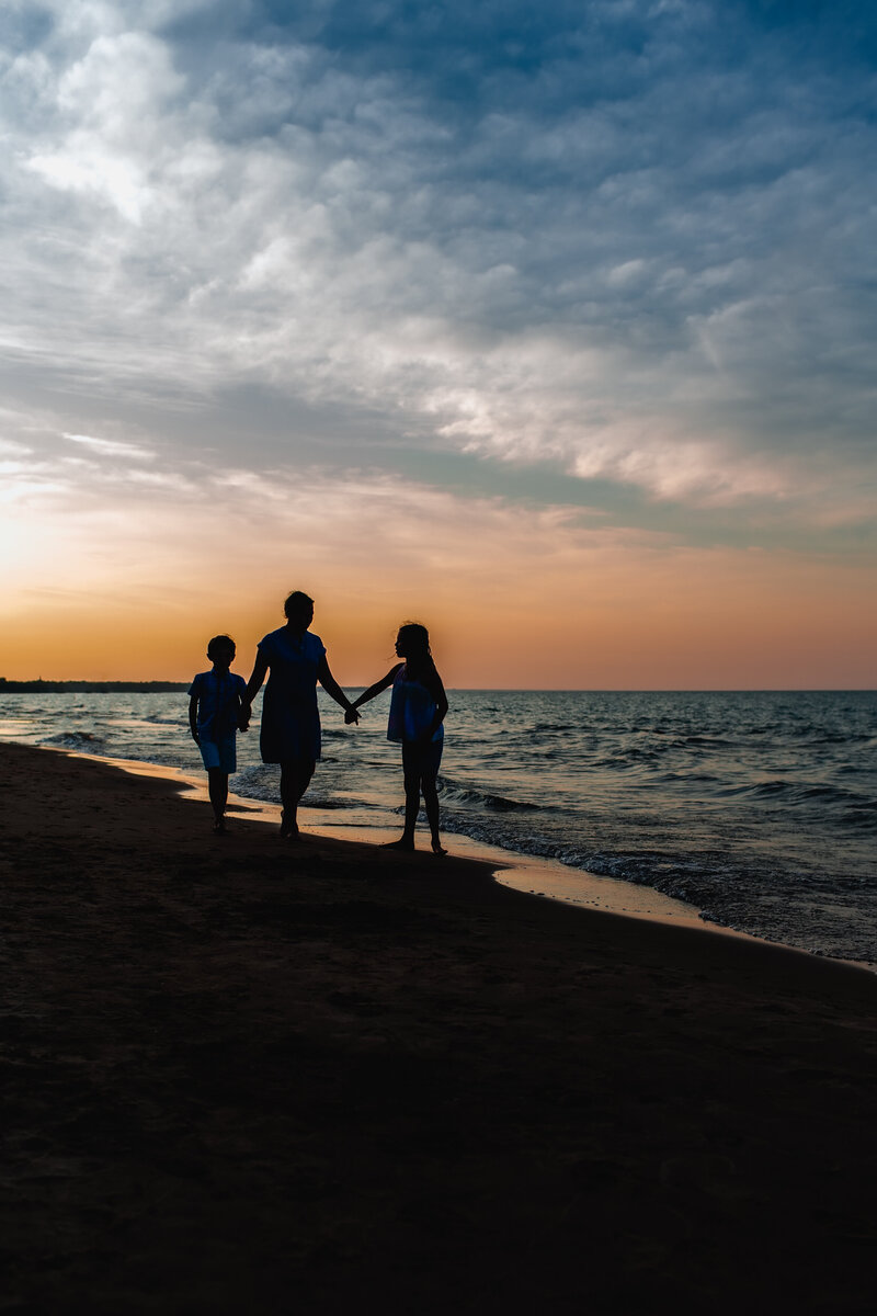 Motherhood beach sunset session.