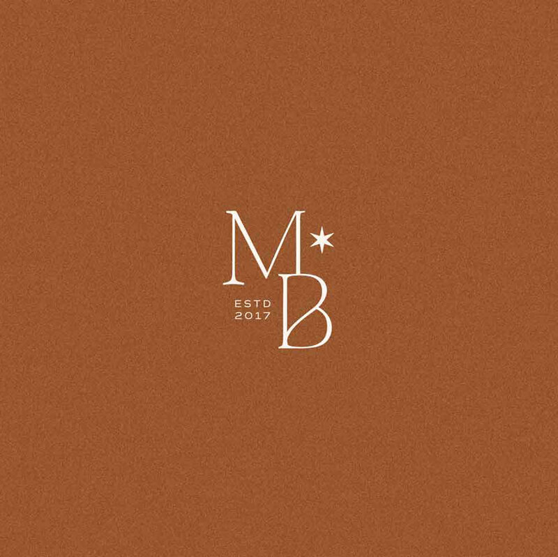 Brand Icon design on rust colored background
