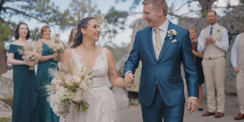 A happy newly-married couple who just got married in Lake Tahoe - Films by Brian