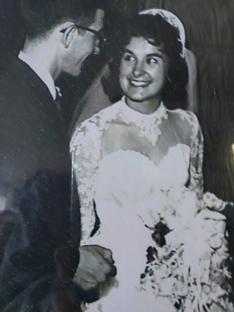 Trisha's grandparents on their wedding day in 1957