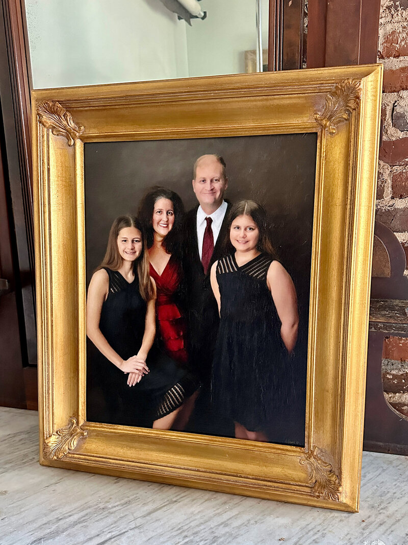 2024 LUXE Painted Portraits Family Painting Framed American_7178 Web