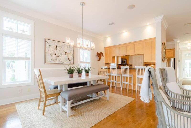 dining table with bench seating white bar stools