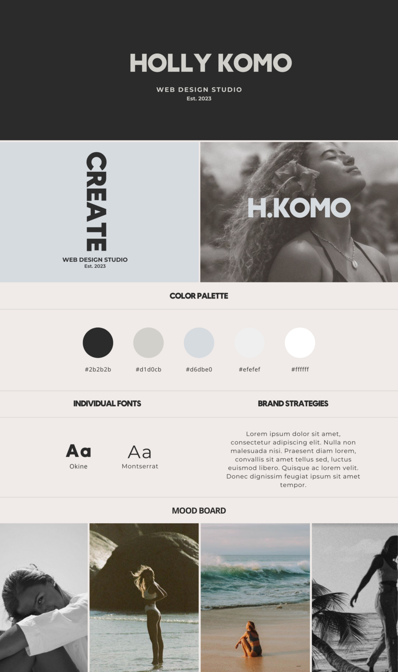 light blue branding board
