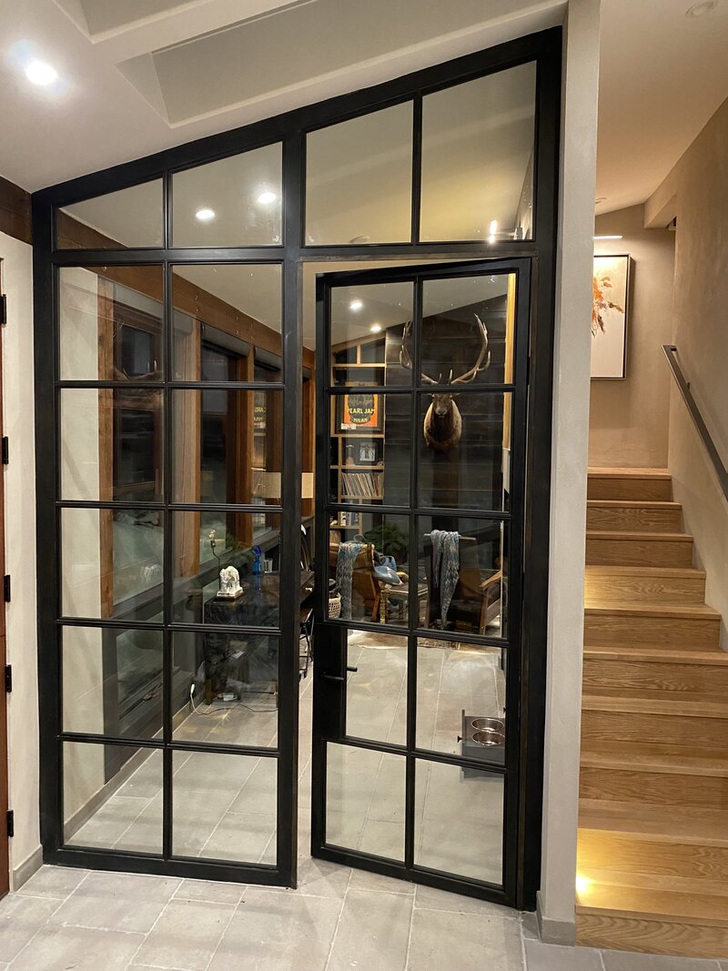 large door custom steel and glass