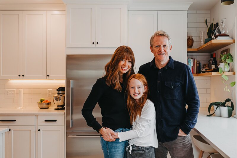 Family enjoying newly remodeled home and kitchen in minneapolis