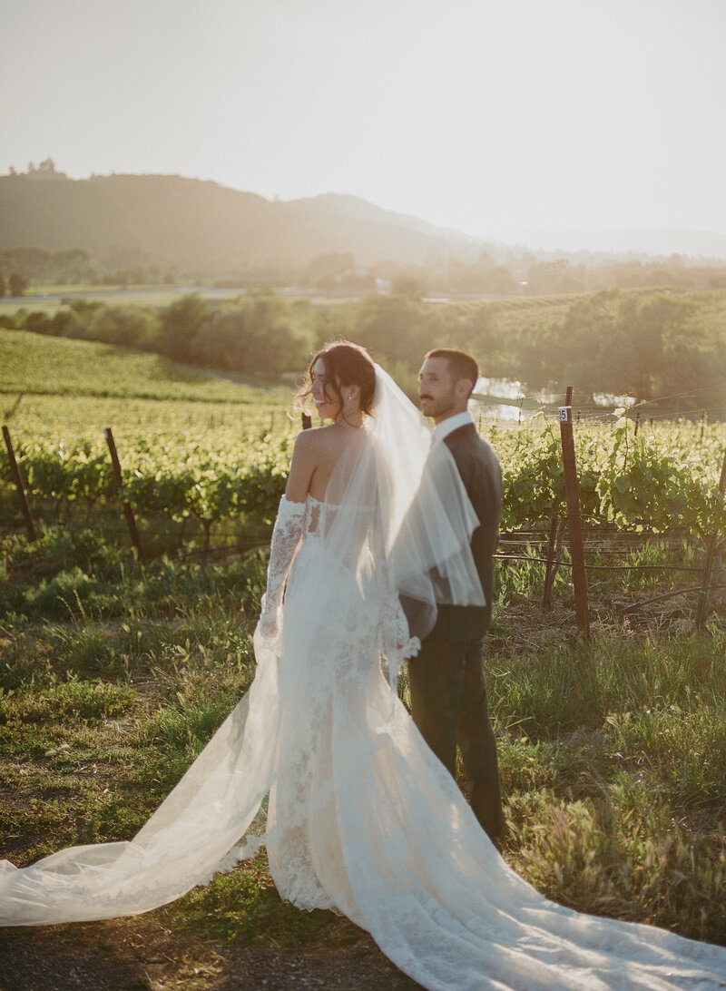 Colorful winery wedding in central California on digital and film