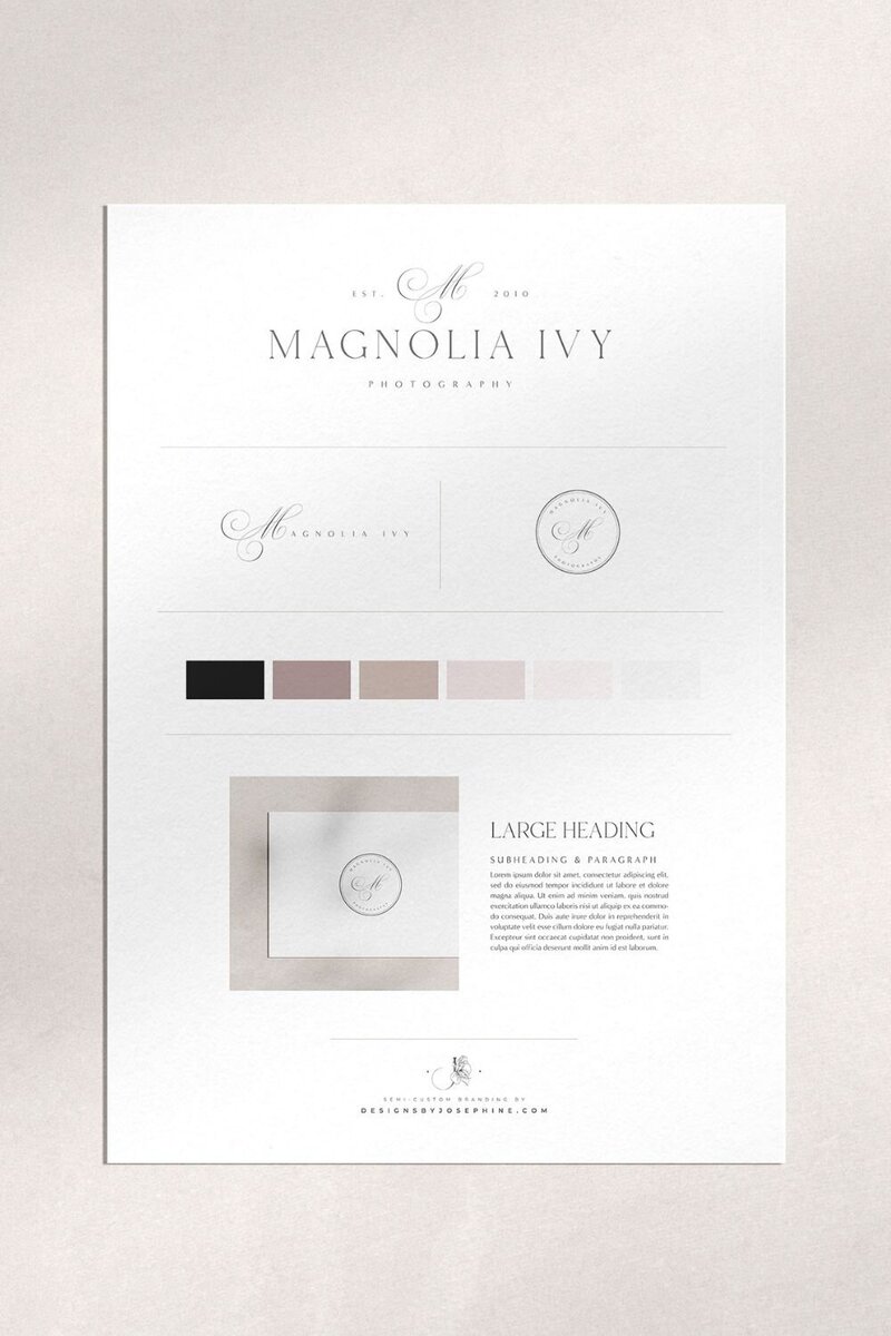 Branding for photographers that needs a romantic and sophisticated brand. With a blush color palette it works for both wedding and family photographers