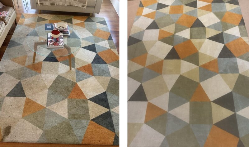 Rug before and after