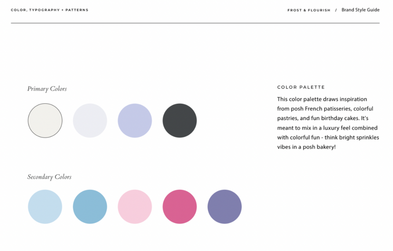 Color Palette Frost and Flourish, a Washington DC Cake Bakery and Patisserie