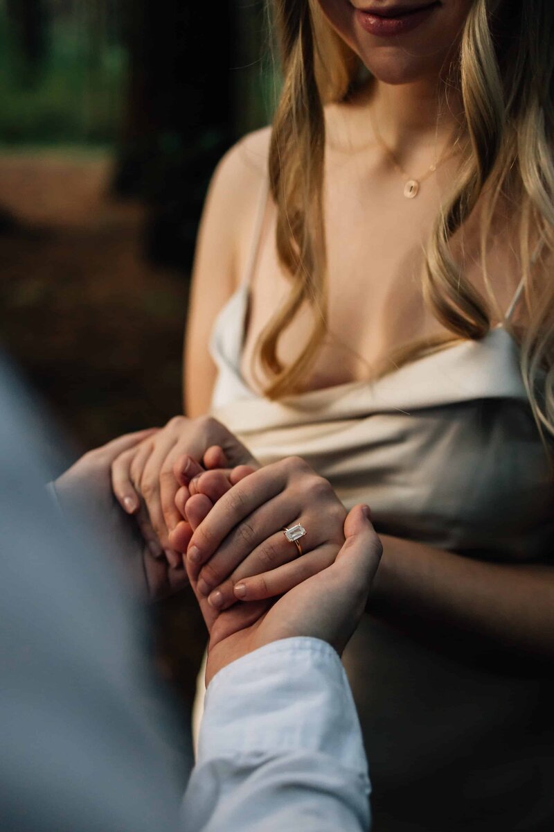 Engaged couple holding hands, ring on finger. Couples and engagement photoshoot Melbourne, And So I Don’t Forget Photography