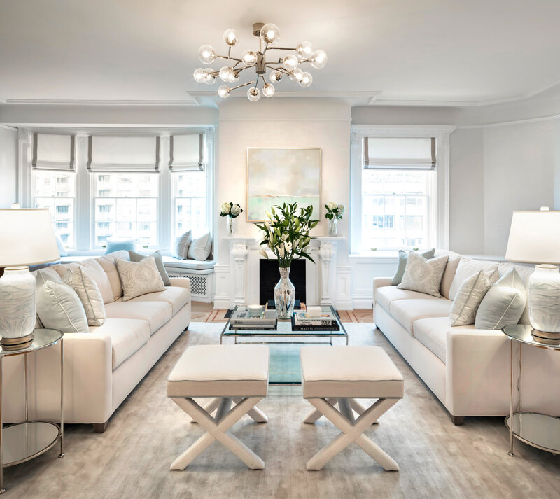 The portfolio page for a DLT Interiors project, Central Park West, done in an upscale style.