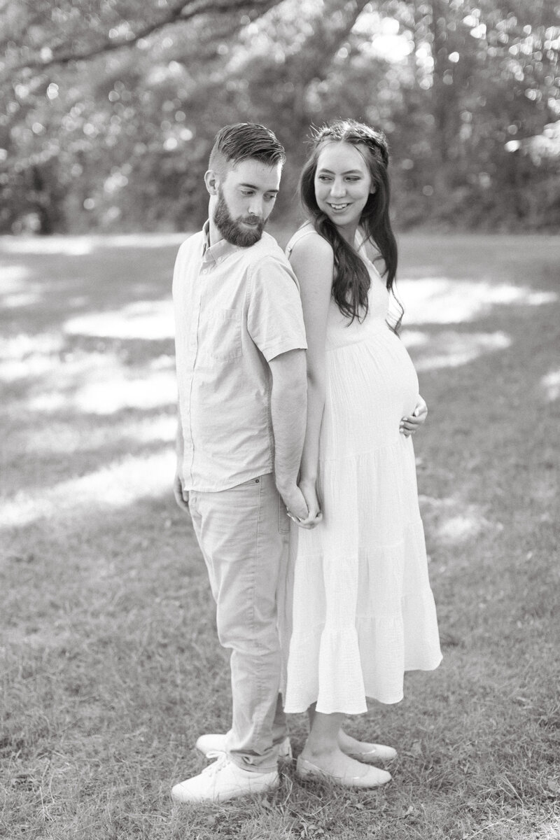 black and white photo of couple