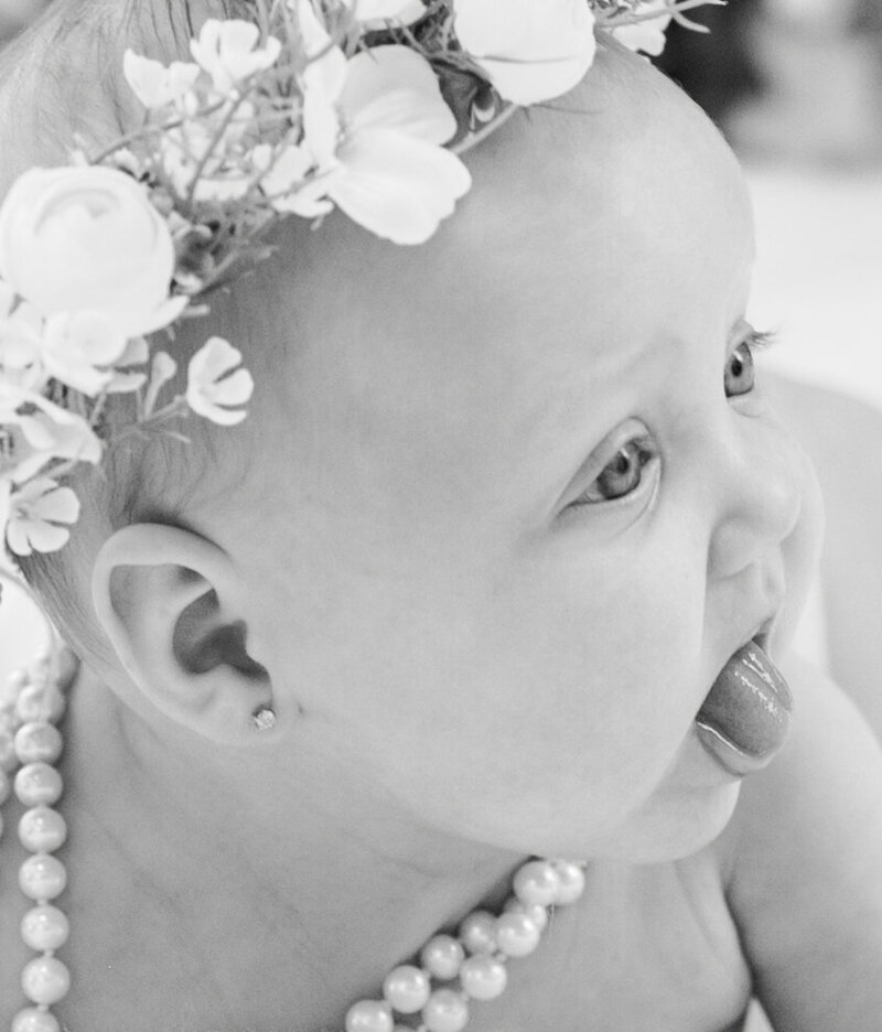 Tiny noses, sweet cheeks & lots of candid moments during a milestone baby session. Photography by LV Hughes serving Bainbridge, GA & Tallahassee, FL